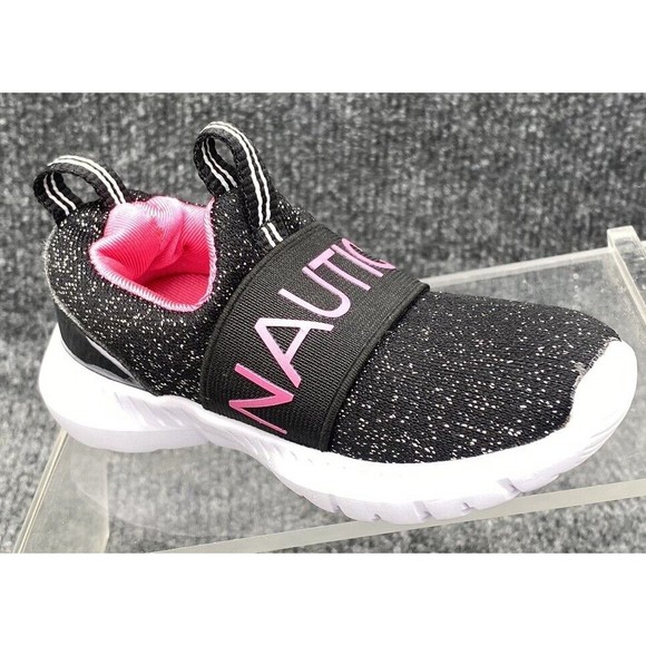 Nautica Kids Girls Toddler 5C Athletic Sneaker Canvey Sparklet Shoe Slip On - Picture 2 of 12